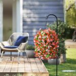 INQCMY Artificial Hanging Flowers Decoration, 4pcs Fake Floral Basket Plants for... - Image 3