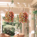 INQCMY Artificial Hanging Flowers Decoration, 4pcs Fake Floral Basket Plants for... - Image 4