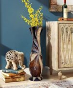 Tall Floor Vase, 24'' Designed Handcrafted Wood Decorative Large Brown Vases wit... - Image 3