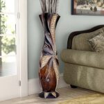 Tall Floor Vase, 24'' Designed Handcrafted Wood Decorative Large Brown Vases wit... - Image 5