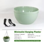 WOUSIWER 13 inch 2 Pack Large Hanging Planters for Indoor Outdoor Plants with Dr... - Image 5