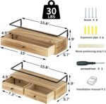 dreampossible 2-Pack Rustic Floating Shelves with Drawer, Wall Mounted Bathroom ... - Image 4