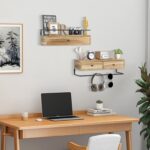 dreampossible 2-Pack Rustic Floating Shelves with Drawer, Wall Mounted Bathroom ... - Image 5