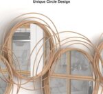 hoamry Modern Wall Mirror, Large Gold Round Mirror Creative 3D Overlapping 4 Rin... - Image 3