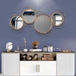 hoamry Modern Wall Mirror, Large Gold Round Mirror Creative 3D Overlapping 4 Rin... - Image 5