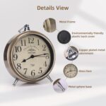 Maxspace Vintage Table Clock on Stand, Super Silent Non Ticking Silvery Small An... - Image 3