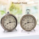 Maxspace Vintage Table Clock on Stand, Super Silent Non Ticking Silvery Small An... - Image 6
