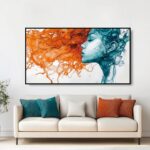 Large Framed Wall Art for Living Room, Modern Abstract Woman Canvas Painting wit... - Image 5
