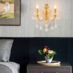 YLONG-ZS Gold Traditional Crystal Wall Sconce, 2-Light Candle Style Vanity Lamp,... - Image 6