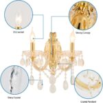 YLONG-ZS Gold Traditional Crystal Wall Sconce, 2-Light Candle Style Vanity Lamp,... - Image 7