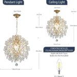 Bestier Modern Gold Pendant Chandelier Crystal Raindrop Lighting Ceiling Light F... - Image 4
