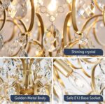 Bestier Modern Gold Pendant Chandelier Crystal Raindrop Lighting Ceiling Light F... - Image 5