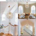 Bestier Modern Gold Pendant Chandelier Crystal Raindrop Lighting Ceiling Light F... - Image 7