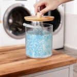 SheeChung 1 Pack 50oz Laundry Pods Container with Natural Bamboo Lid - Shatterpr... - Image 3