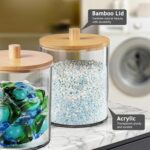 SheeChung 1 Pack 50oz Laundry Pods Container with Natural Bamboo Lid - Shatterpr... - Image 4