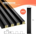 OUZUGIE WPC Acoustic Slat Wall Paneling, 8-Pack 96 x 6 Inches 3D Wall Panels for... - Image 4