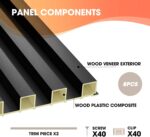 OUZUGIE WPC Acoustic Slat Wall Paneling, 8-Pack 96 x 6 Inches 3D Wall Panels for... - Image 5