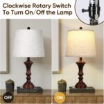 ROTTOGOON Retro Table Lamps Set of 2 Nightstand Lamp for Bedroom Vintage Rustic ... - Image 5