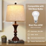 ROTTOGOON Retro Table Lamps Set of 2 Nightstand Lamp for Bedroom Vintage Rustic ... - Image 6