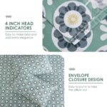 JSD Green Floral Cotton Sheet Set King, 300 Thread Count Printed Sateen Sheets, ... - Image 7