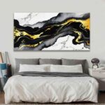 TAIJXAGSG Large Abstract Wall Art Canvas Art Wall Decor Marble Texture Black And... - Image 5