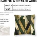 Olive Green Gold Bronze Geometric Glam Chic Satin Cushion Covers Vintage Geometr... - Image 3