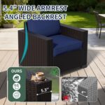 7 Piece Patio Furniture Set, Slanted Back Outdoor Sectional Sofa, Patio Conversa... - Image 4