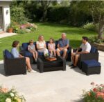 7 Piece Patio Furniture Set, Slanted Back Outdoor Sectional Sofa, Patio Conversa... - Image 5