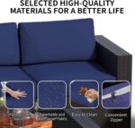 7 Piece Patio Furniture Set, Slanted Back Outdoor Sectional Sofa, Patio Conversa... - Image 6