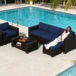 7 Piece Patio Furniture Set, Slanted Back Outdoor Sectional Sofa, Patio Conversa... - Image 7