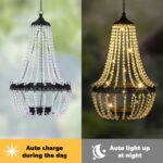 Hanging Solar Lantern Outdoor, 28” Modern Clear Crystal Acrylic Chandelier with ... - Image 5