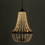 Hanging Solar Lantern Outdoor, 28” Modern Clear Crystal Acrylic Chandelier with ... - Image 9