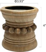 dwellington Farmhouse Rustic Wood Pillar Candle Holder for Pillar Candles, Decor... - Image 5