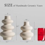 Steviieden Ceramic Vases Set 2, Modern Home Decor,Off White Round Vases,Modern D... - Image 4