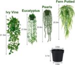 LumBelle 4 Pack Artificial Plants Wall Hanging Fake Plants Indoor for Shelf Boho... - Image 4