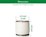 D'vine Dev 4 Inch Ceramic Beaded Stoneware Planter Pot - Flower Pot with Drainag... - Image 4