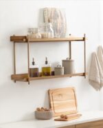 Kate and Laurel Dominic Modern Metal Bathroom Shelf; 28 x 7 x 15; Dark Gold; Sle... - Image 3
