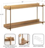 Kate and Laurel Dominic Modern Metal Bathroom Shelf; 28 x 7 x 15; Dark Gold; Sle... - Image 4