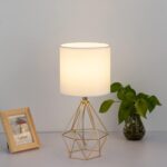 SOTTAE Gold Table Lamps Set of 2, Small Gold End Table Lamp with White Fabric Sh... - Image 4