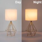 SOTTAE Gold Table Lamps Set of 2, Small Gold End Table Lamp with White Fabric Sh... - Image 6