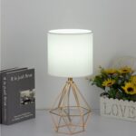 SOTTAE Gold Table Lamps Set of 2, Small Gold End Table Lamp with White Fabric Sh... - Image 7
