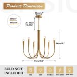 Modern Farmhouse Candlestick Chandelier Vintage 6 Light Gold Candle Chandelier L... - Image 3