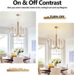 Modern Farmhouse Candlestick Chandelier Vintage 6 Light Gold Candle Chandelier L... - Image 6