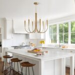 Modern Farmhouse Candlestick Chandelier Vintage 6 Light Gold Candle Chandelier L... - Image 8
