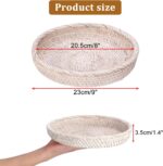Hipiwe Round Key Bowl for Entryway, 9" Decorative Rattan Tray Woven Wicker Stora... - Image 4