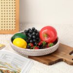 Hipiwe Round Key Bowl for Entryway, 9" Decorative Rattan Tray Woven Wicker Stora... - Image 5