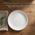 White Porcelain Dinner Plates Set of 6, 11 Inch Round Serving Dishes, Microwave ... - Image 3
