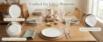 White Porcelain Dinner Plates Set of 6, 11 Inch Round Serving Dishes, Microwave ... - Image 7