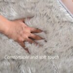 Latepis White and Grey Faux Fur Rug 3x5 Area Washable Fluffy Rugs for Bedroom Li... - Image 5