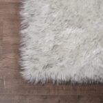 Latepis White and Grey Faux Fur Rug 3x5 Area Washable Fluffy Rugs for Bedroom Li... - Image 7
